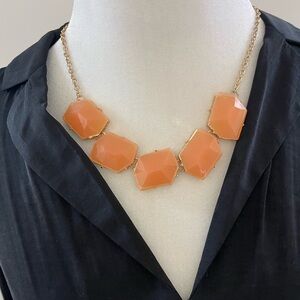 Y2K Elegant Gold and Salmon Statement Necklace